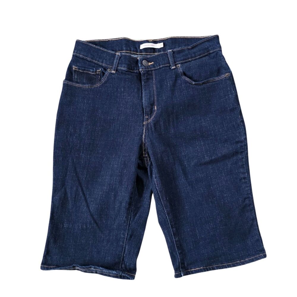 Levis Bermuda Shorts Womens 29 Mid Rise Dark Wash Summer Beachy Coastal Boho